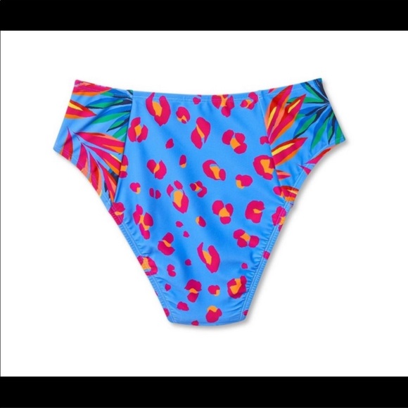 Tabitha Brown Tropical Leopard Print High Cut Bikini Bottoms Large - Picture 6 of 8